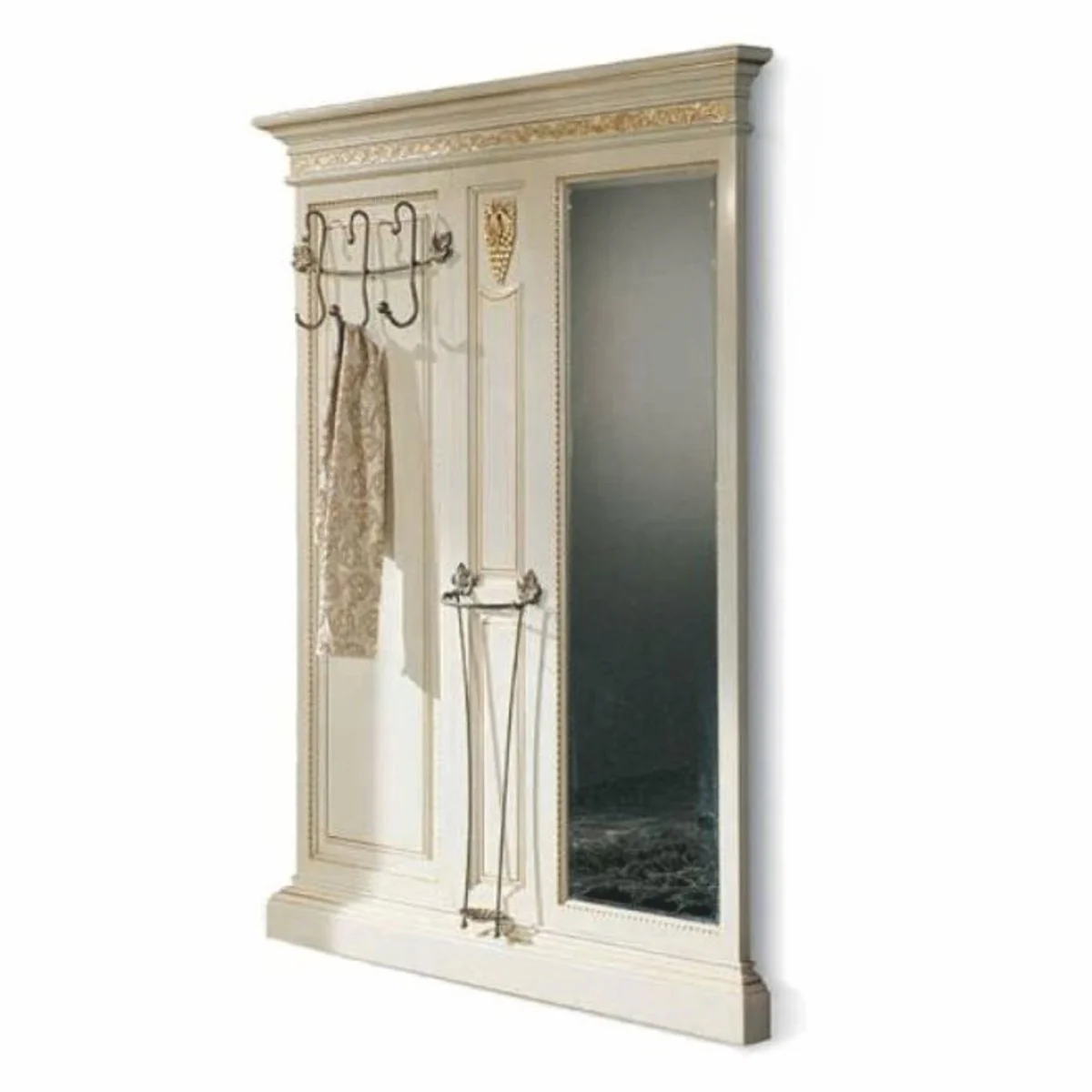 Casa Padrino guardarropa barroco de lujo con espejo blanco / oro 161 x A. 213 cm - Hecho en Italia