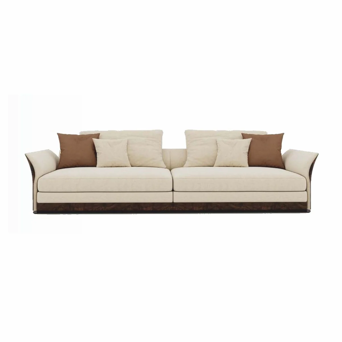 Casa Padrino sof¨¢ de lujo crema / marr¨®n oscuro 215 cm - Muebles de sal¨®n y hotel
