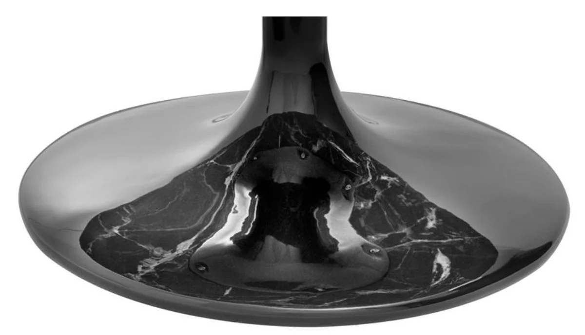 Casa Padrino luxury side table black / brass Ø 55 x H. 52.5 cm - Luxury Collection