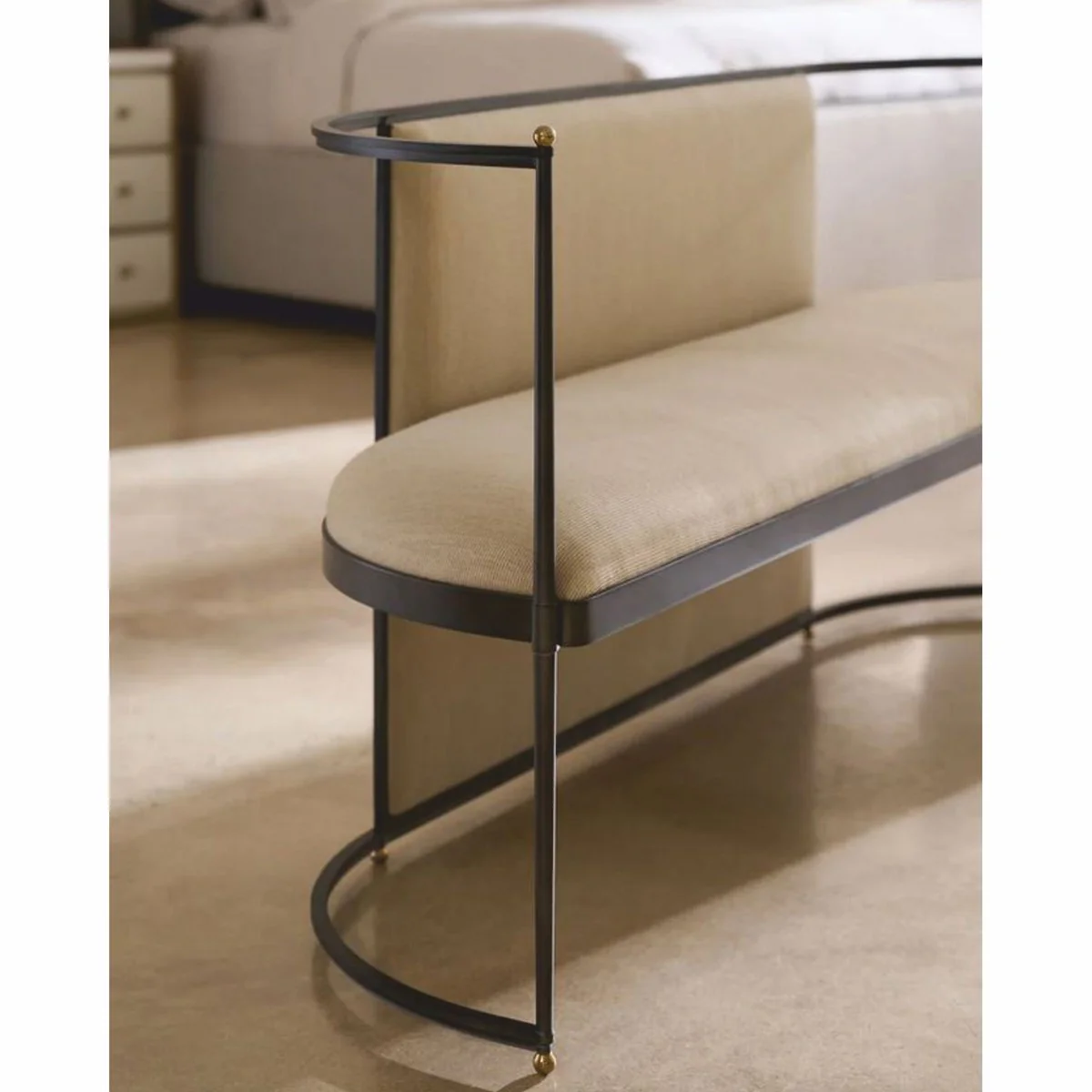 Casa Padrino banco de lujo beige / bronce / oro 170 cm - Muebles de sal¨®n y hotel