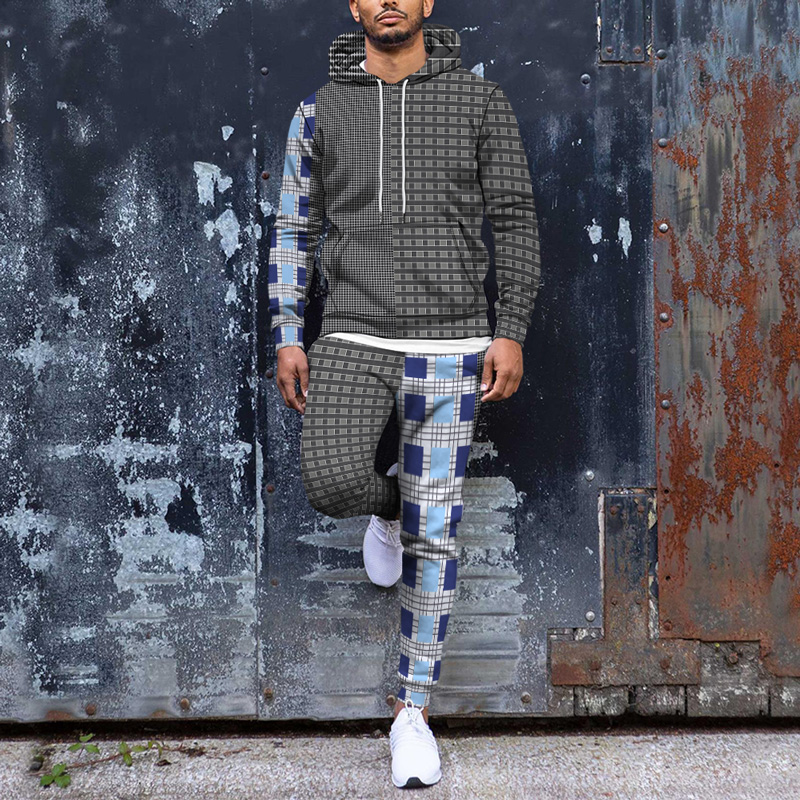 Men's Personalized Printed Hoodie Set 007