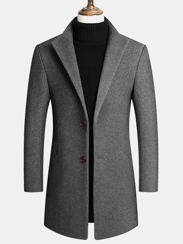 Lapel Woolen Overcoat