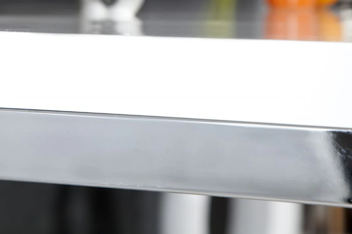 Casa Padrino Designer desk white high gloss 140 cm - Secretary console - Computer table