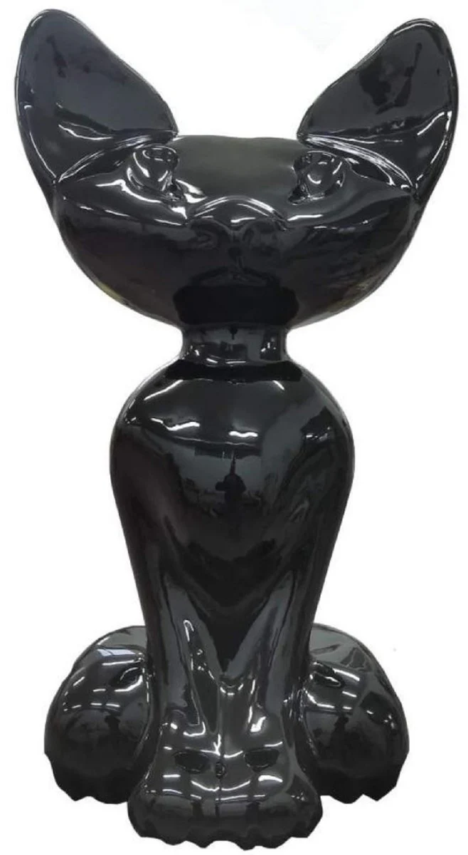 Casa Padrino escultura decorativa de lujo gato negro A. 130 cm - Figura decorativa grande - Figura animal XXL - Escultura decorativa XXL - Esculturas y figuras decorativas XXL de lujo