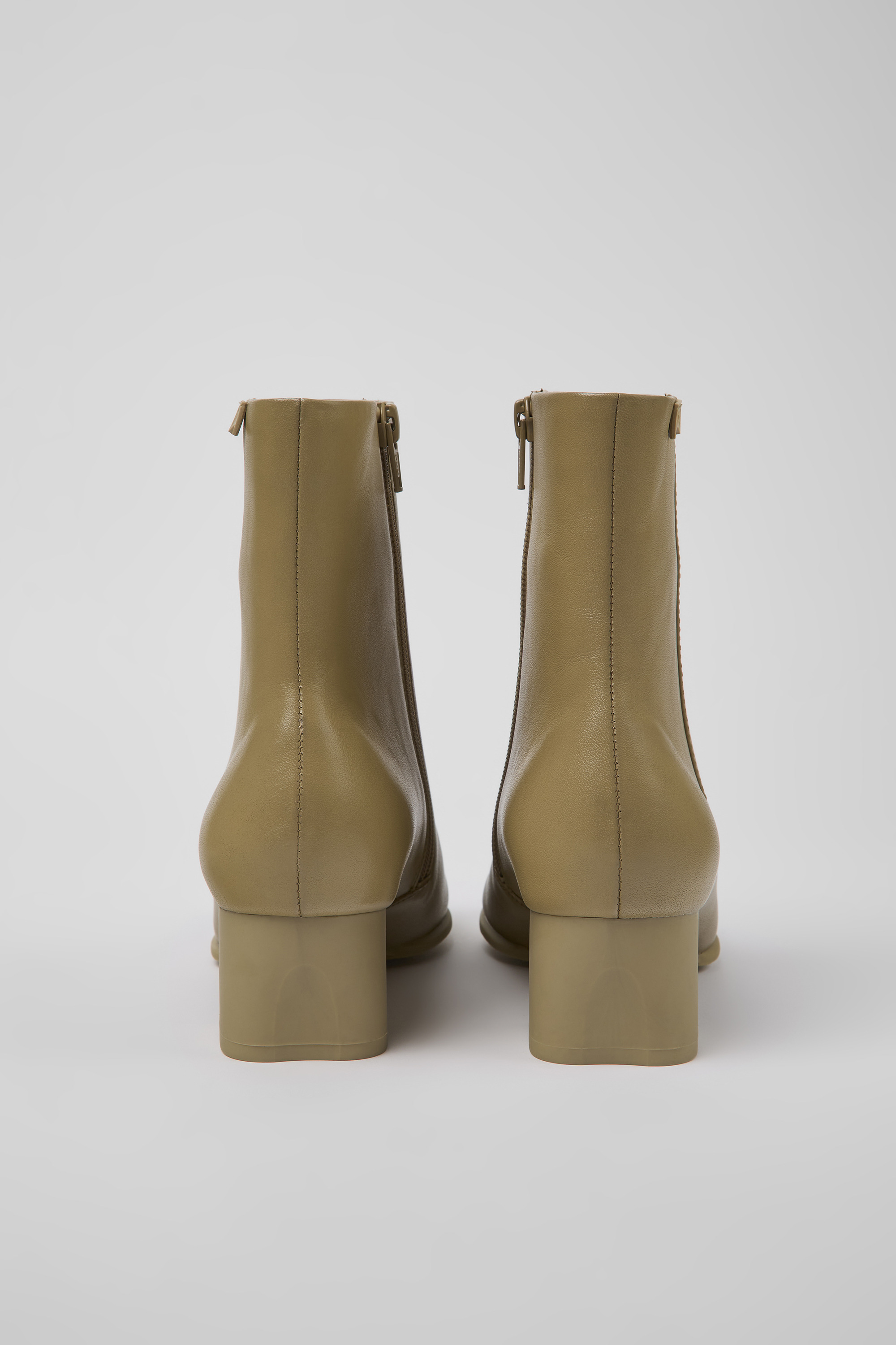 Katie - Beige leather ankle boots for women