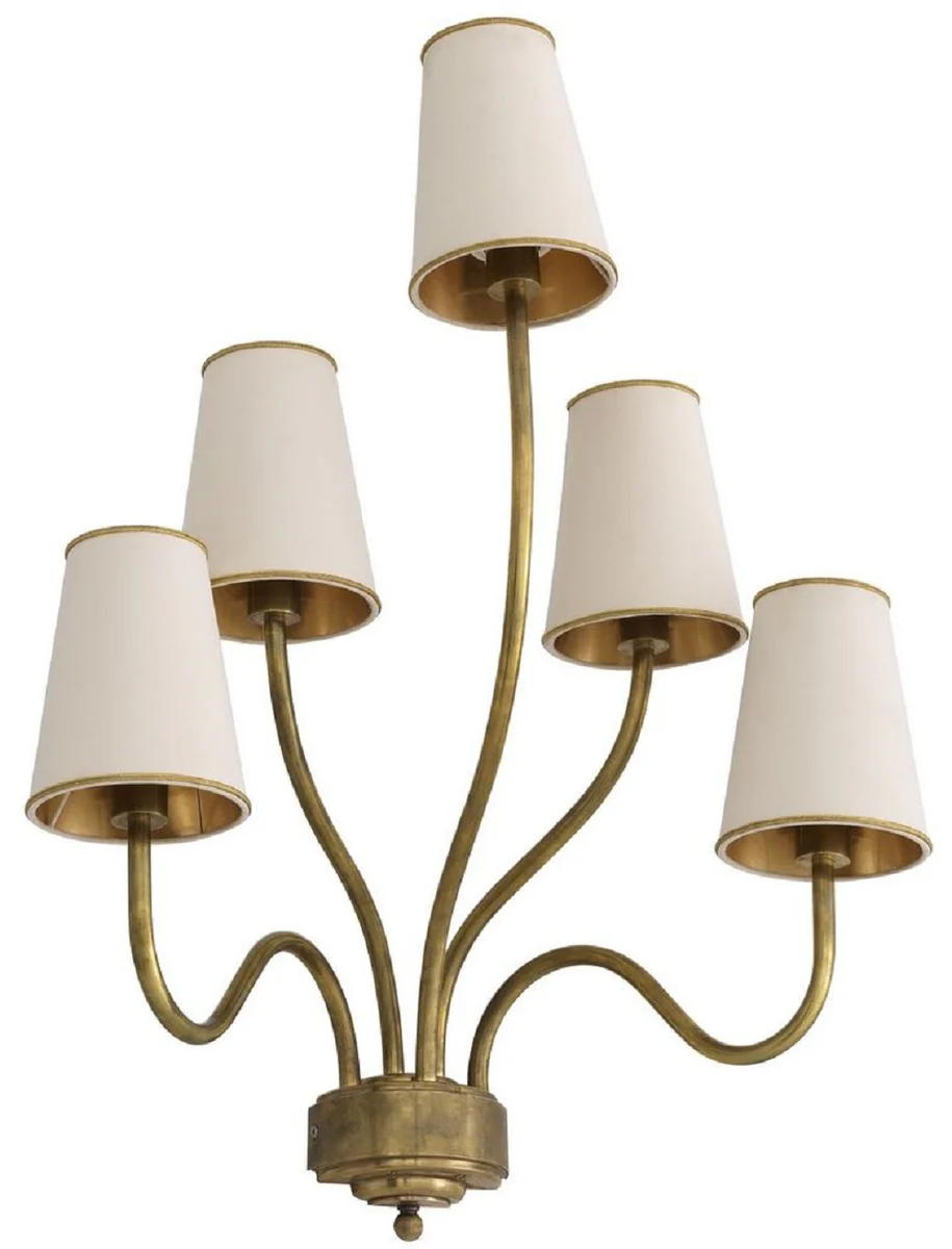Casa Padrino lámpara de pared de lujo latón vintage / crema 53 x 34 x A. 68 cm - Lámpara de Pared de Hotel y Restaurante - Calidad de Lujo
