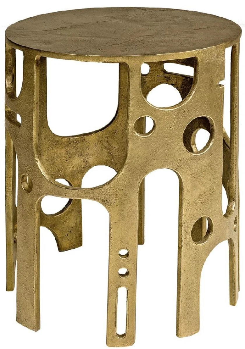 Casa Padrino mesa auxiliar de dise?o bronce ? 50 x A. 60 cm - Mesa redonda de aluminio - Muebles de sal¨®n - Muebles de lujo - Muebles de dise?o - Interiores de lujo - Interiores de dise?o