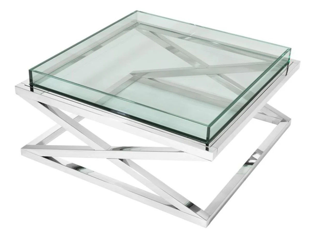 Casa Padrino mesa de centro de dise?o de plata de 100 x 100 x 46,5 cm H. - lujo muebles del hotel