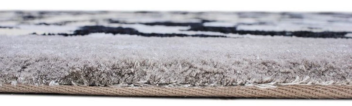 Casa Padrino alfombra de lujo con diseño de leopardo gris / crema / negro 160 x 230 cm - Alfombra rectangular para salón - Alfombra moderna para dormitorio - Interior de lujo - Calidad de lujo