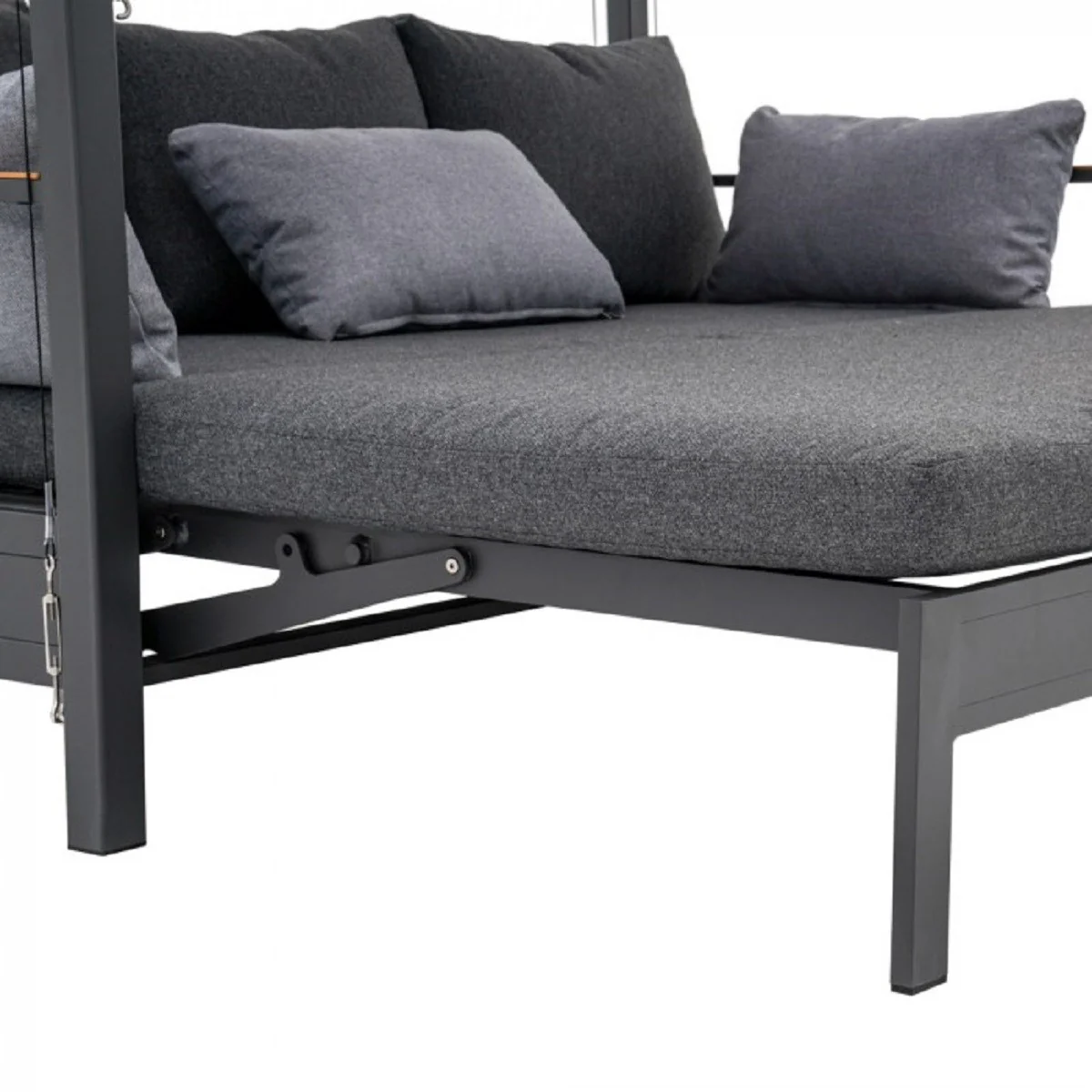 Casa Padrino tumbona de playa / tumbona de jard¨ªn de lujo con dosel gris A. 196 cm - Muebles de playa y jard¨ªn