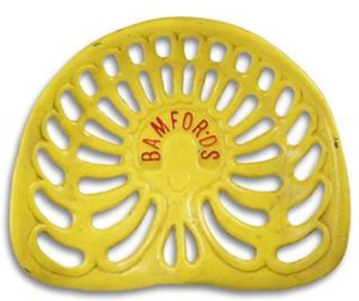 Casa Padrino taburete de bar Art Nouveau amarillo / rojo A. 77 cm - Taburete de hierro fundido en diseño rústico industrial - Muebles de Jardín y Patio