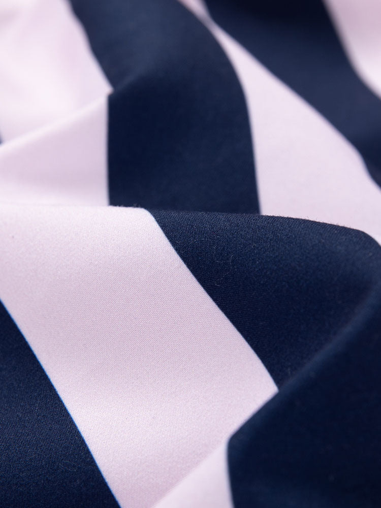 Man Striped Print Swim Shorts