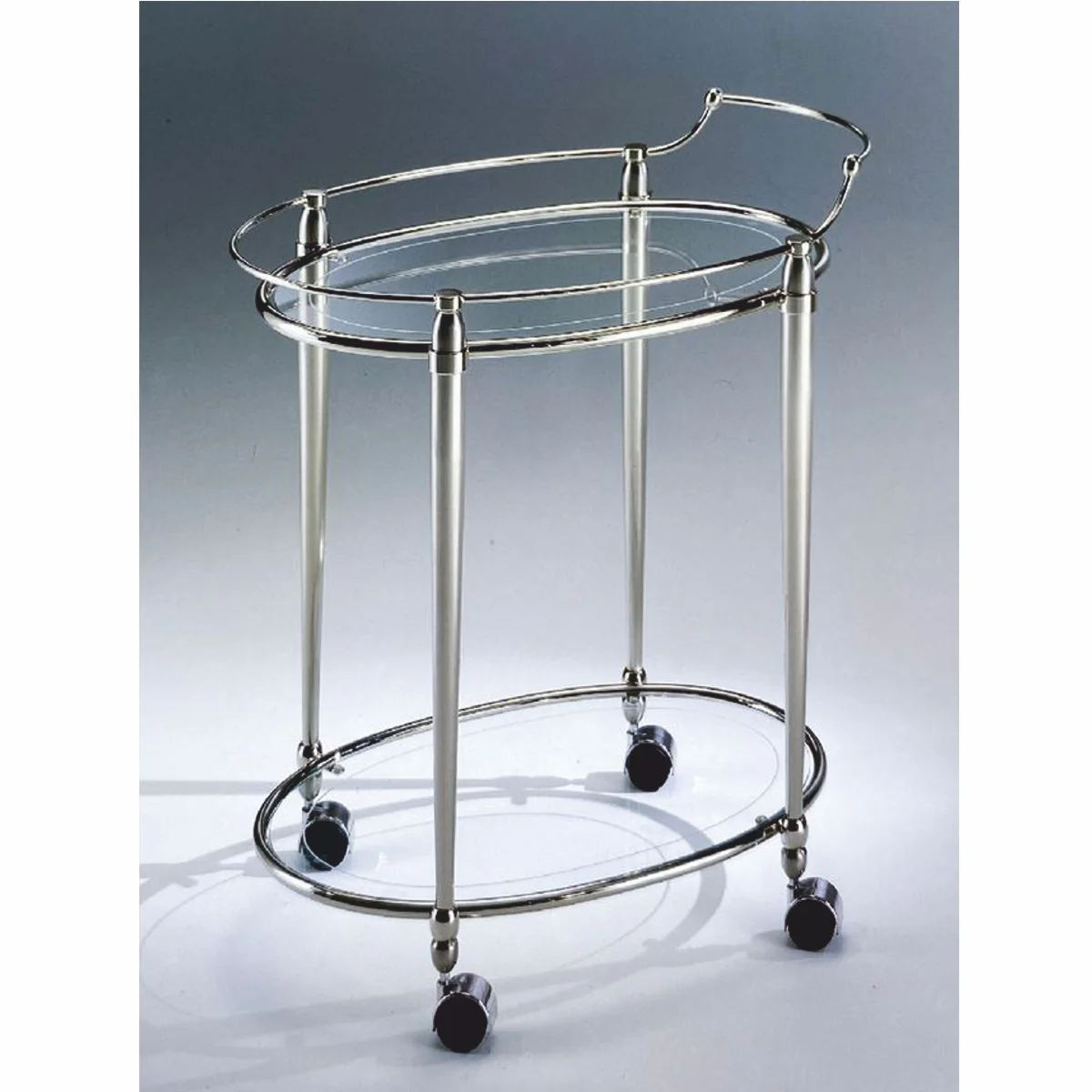 Casa Padrino carrito de servicio de lujo plata 70 x 47 x A. 74 cm - Hecho en Italia