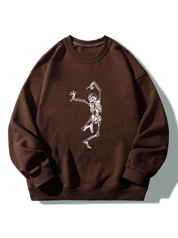 Dancing Skeleton Print Relaxed Sweatshirt