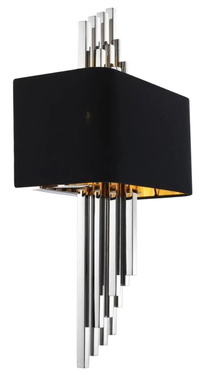 Casa Padrino Luxury Wall Lamp Silver / Black 31 x 16 x H. 59 cm - Luxury Collection