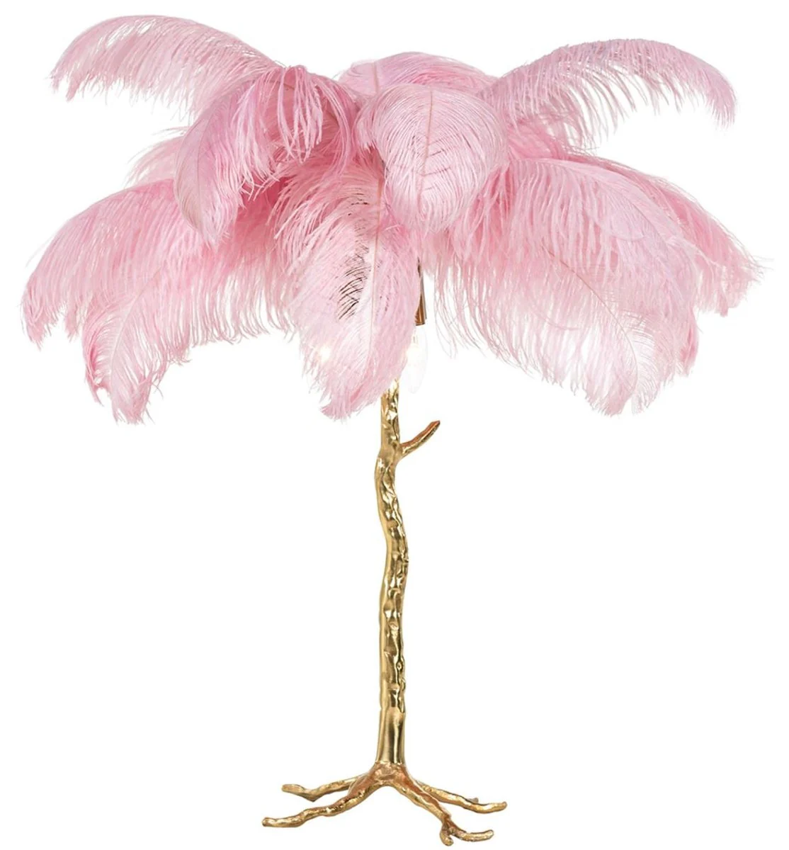 Casa Padrino lámpara de mesa de lujo palmera rosa / oro 75 x 75 x A. 80 cm - Lámpara de mesa moderna en diseño de palmera - Luces de Lujo - Calidad de Lujo