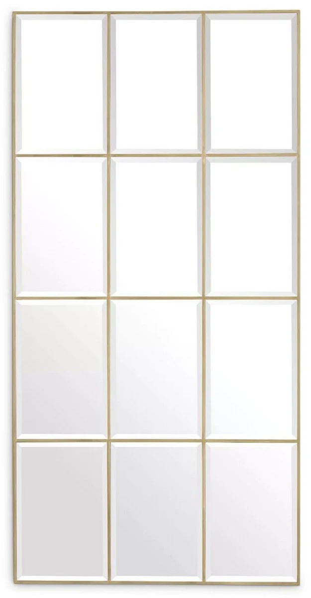Casa Padrino espejo de pared de lujo lat¨®n antiguo 78,5 x A. 215,5 cm - Espejo de sal¨®n rectangular - Espejo de dormitorio - Espejo de armario - Muebles de lujo - Interior de lujo