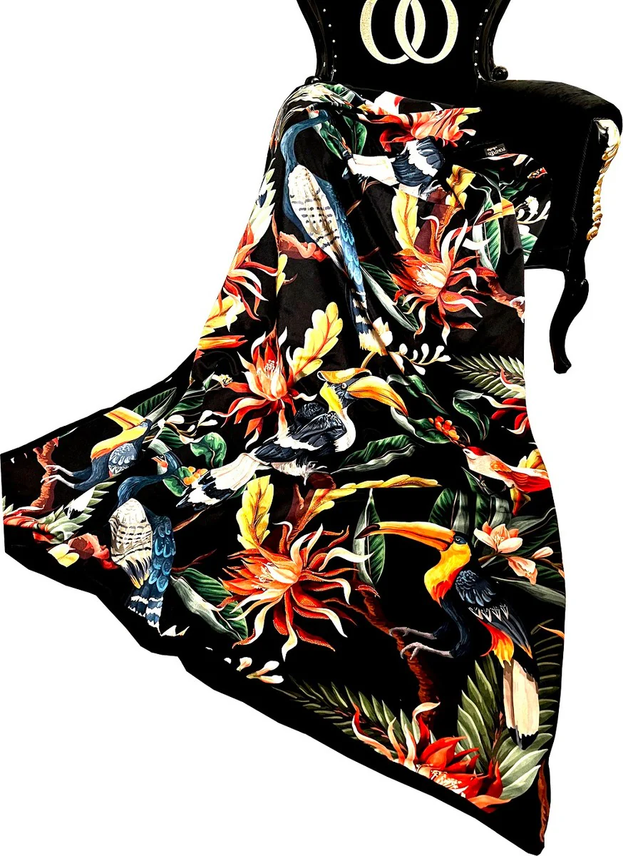 Manta de lujo Pomp??s de Casa Padrino selva negro / multicolor con muchos pedrer¨ªa - Manta Pomp??s dise?ada por Harald Gl??ckler