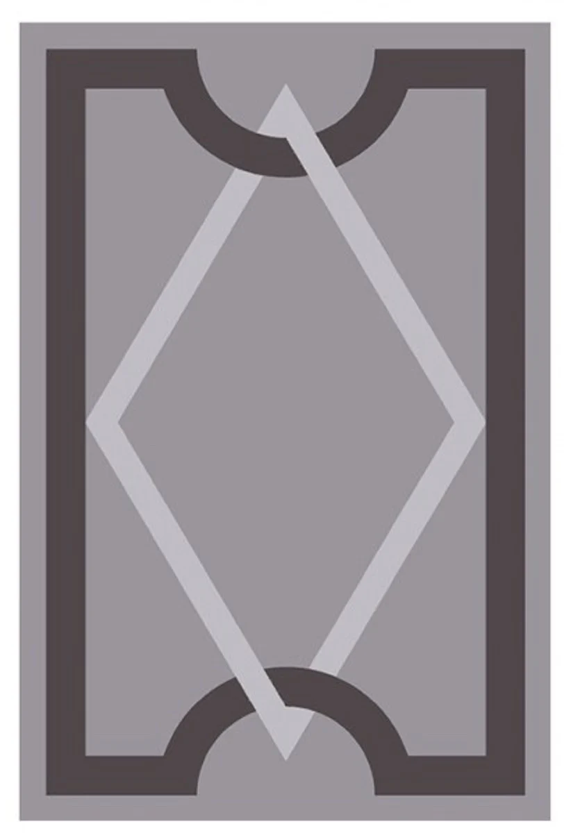 Beautiful luxury carpet made from 100% New Zealand wool with meander pattern, gray / brown, silky smooth, 200 x 300 cm - High quality