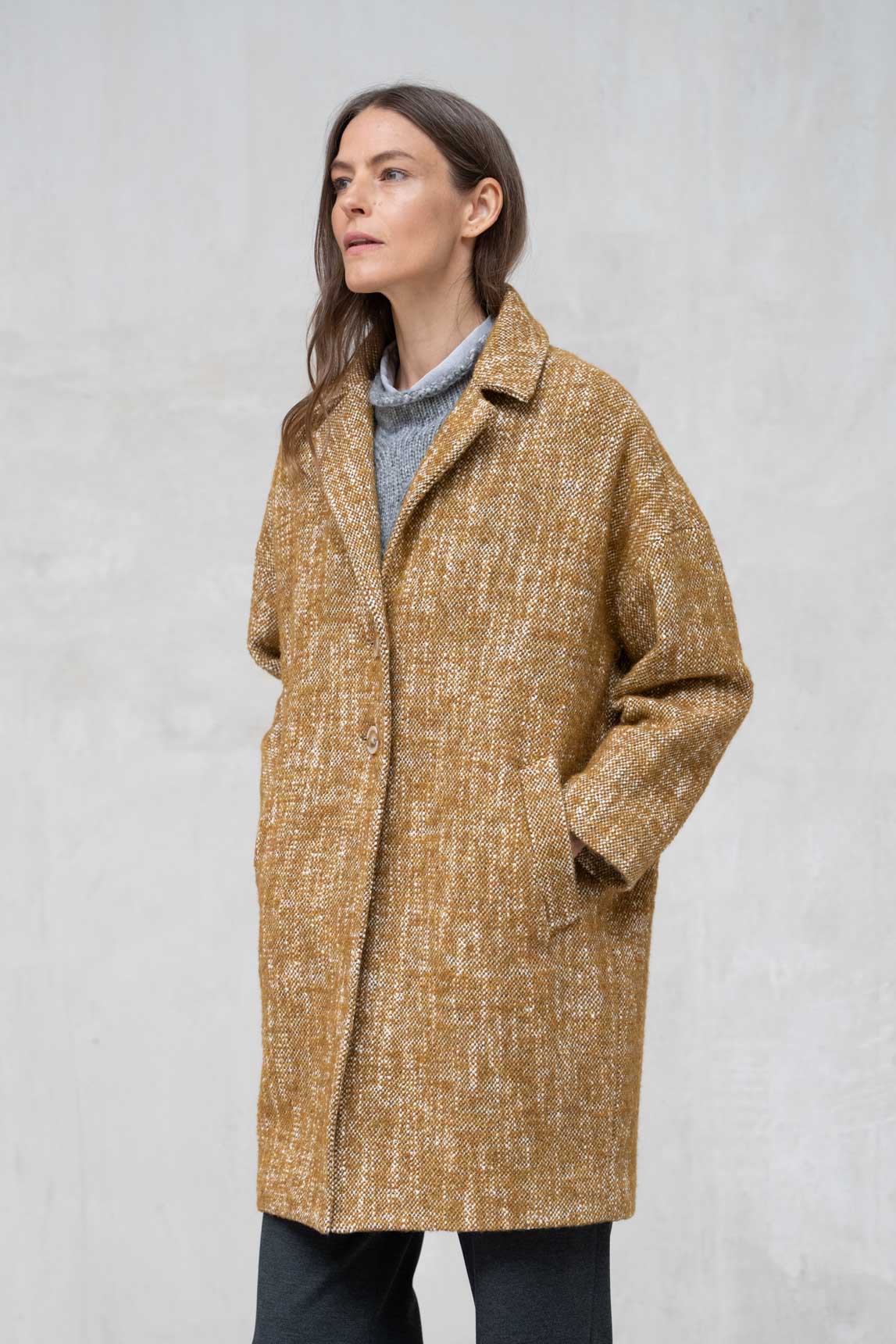 Rivera-spain Abrigo Monza mostaza jaspeado