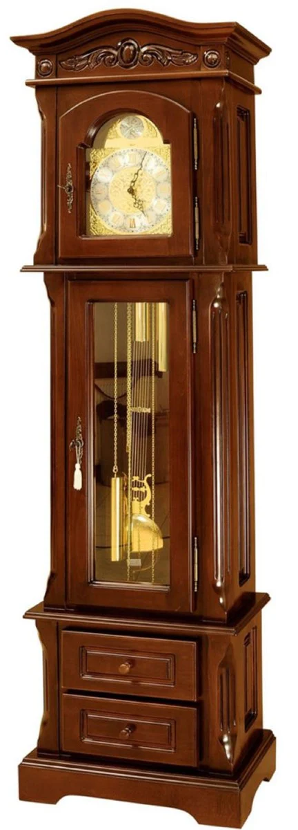 Casa Padrino reloj de abuelo barroco de lujo marr¨®n / oro - Magn¨ªfico reloj de p¨¦ndulo de madera maciza de estilo barroco - Muebles de lujo de estilo barroco - Muebles barrocos