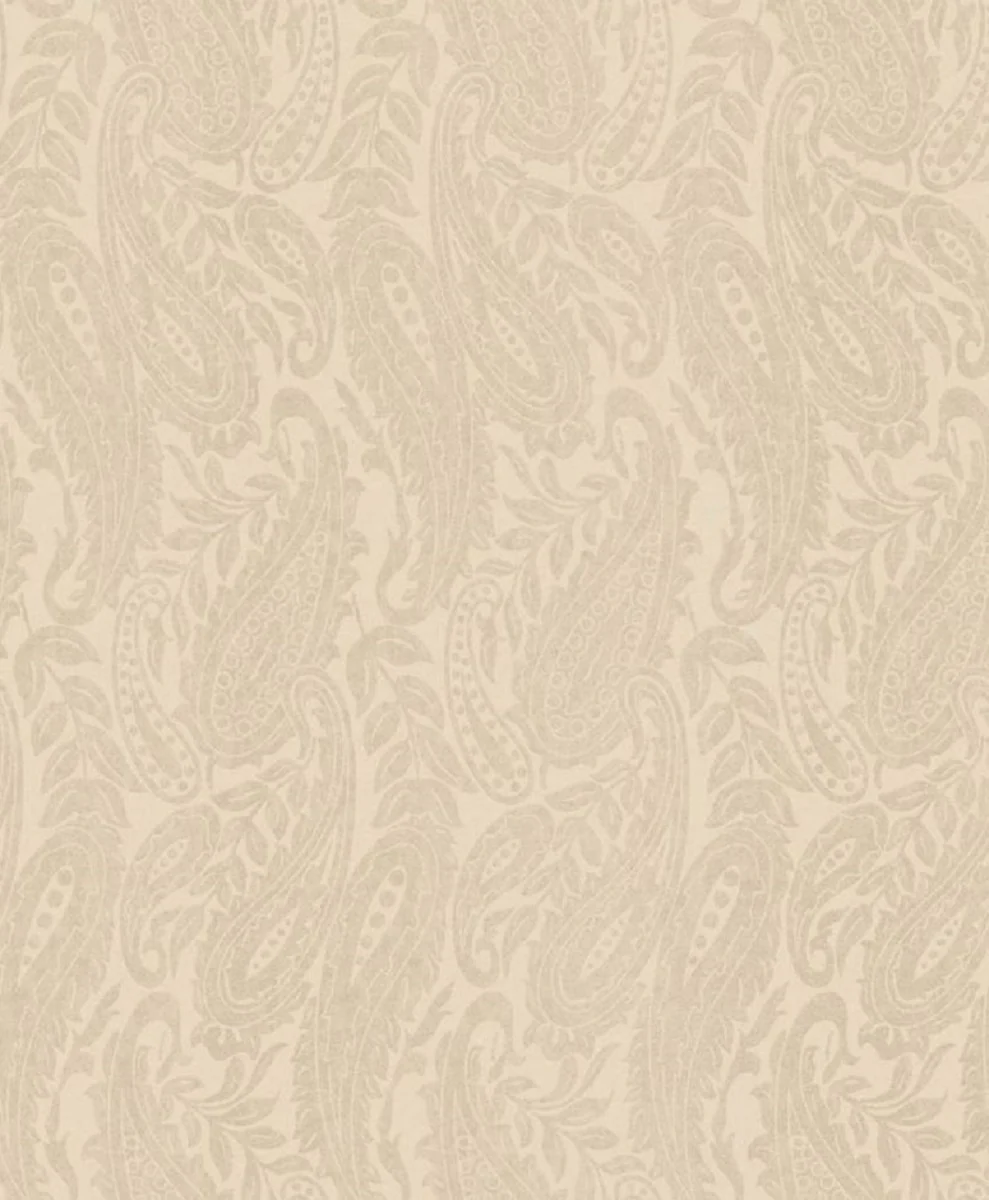 Casa Padrino papel tapiz de la sala barroco crema / beige 10,05 x 0,53 m - Papel Pintado Textil de Alta Calidad