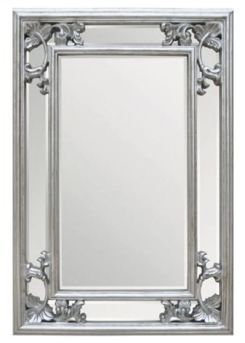 Casa Padrino espejo barroco plata 66 x A. 96 cm - Espejo de pared rectangular de estilo barroco - Magn¨ªfico espejo de armario de estilo antiguo - Interior barroco - Muebles barrocos