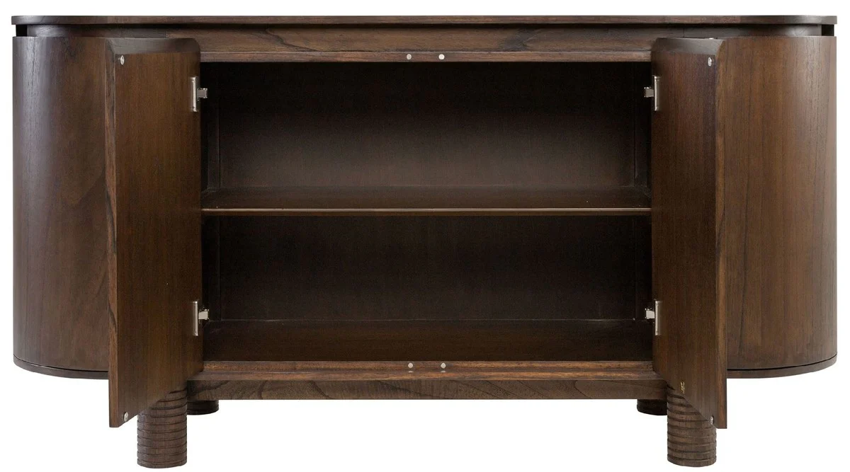 Casa Padrino aparador de lujo marr¨®n oscuro 160 x 49,5 x A. 82 cm - Armario de madera maciza con 4 puertas - Muebles de madera maciza - Muebles de lujo