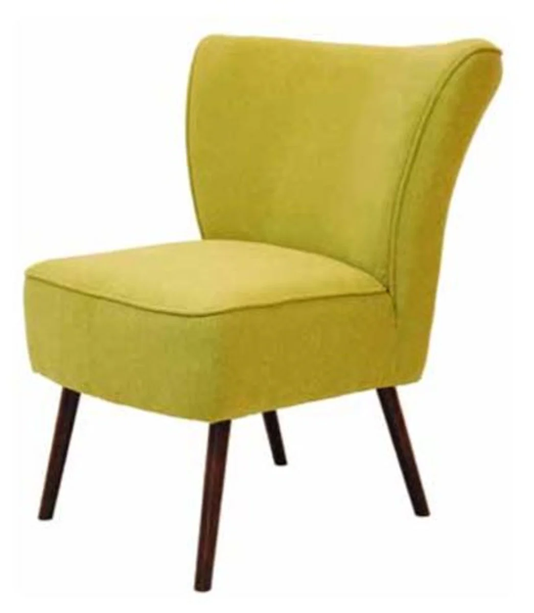 Casa Padrino sillón de salón retro de lujo amarillo verde / marrón 63 x 72 x H. 77 cm - Sillón de Cóctel de Los Años 60