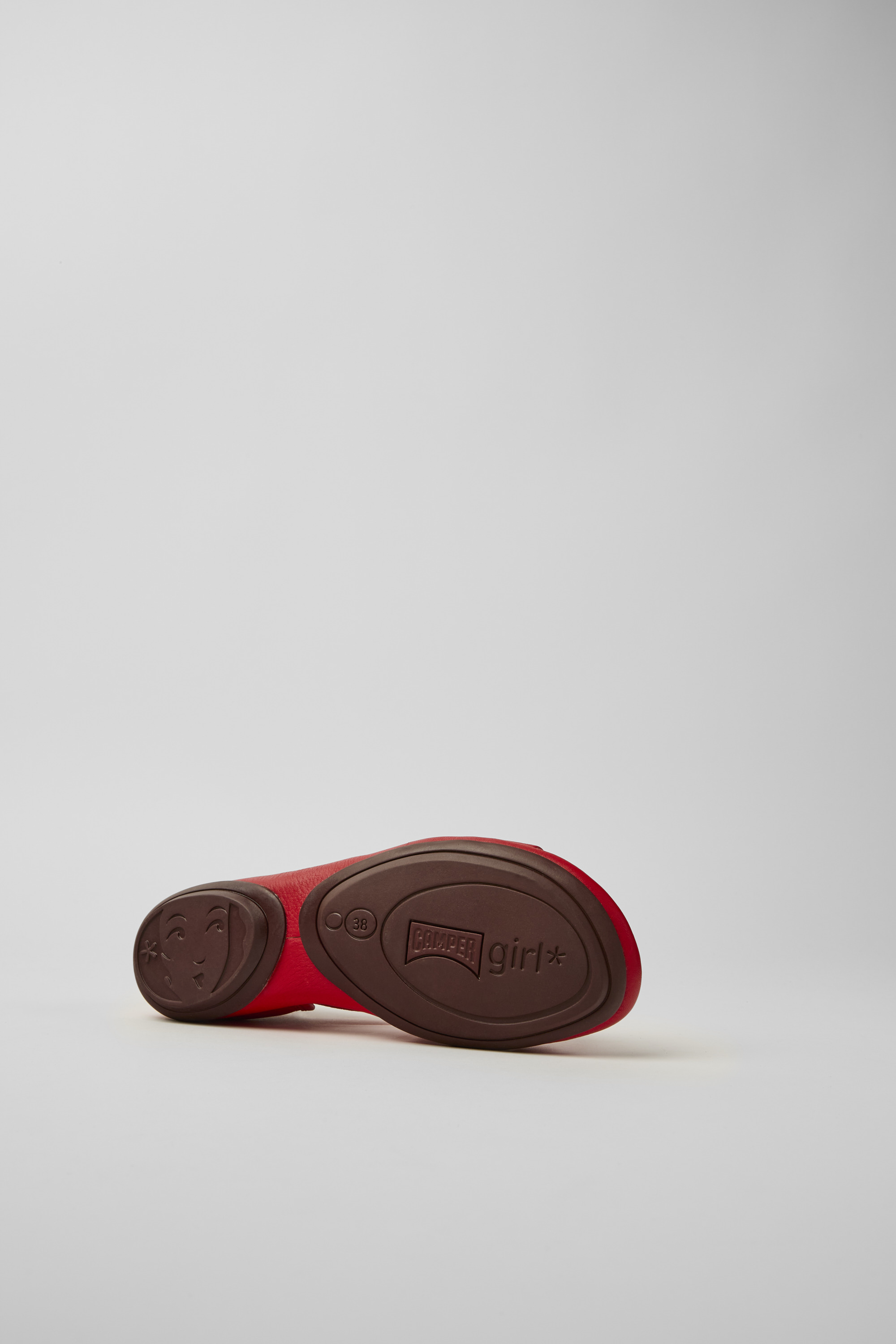 Right - Red leather sandals for women