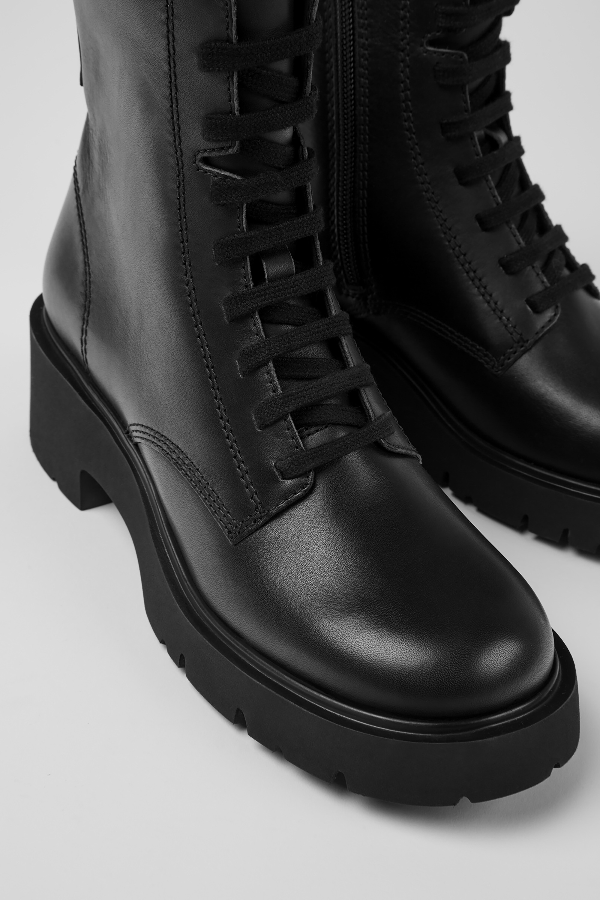 Milah - Black lace-up boots for women