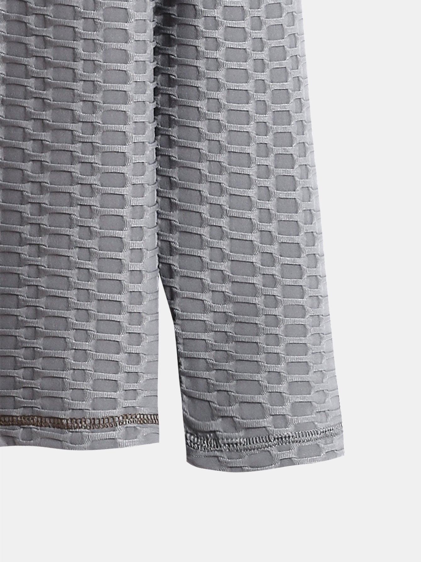 Long Sleeve Muscle Fit Knitted Textured Henley Shirt