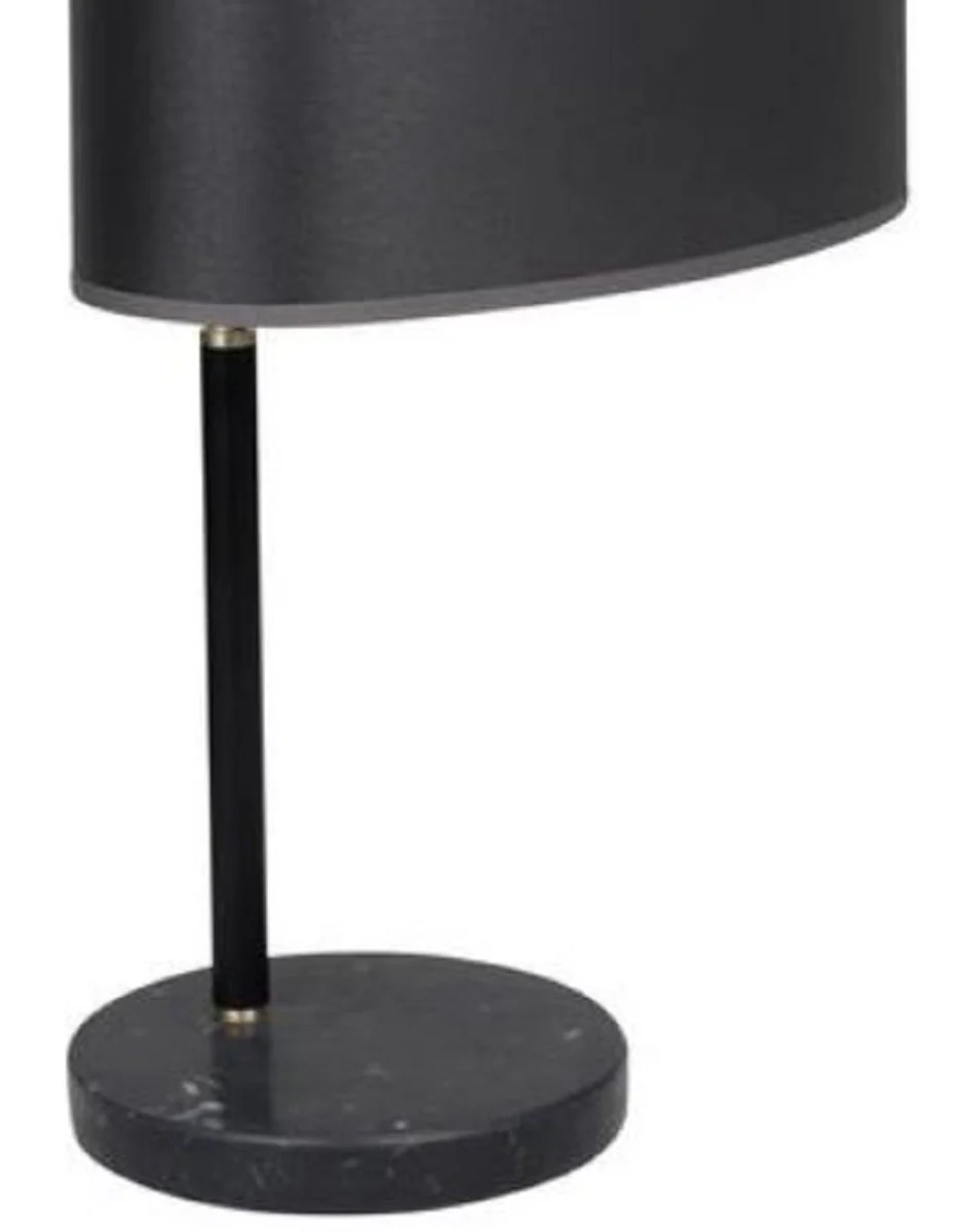 Casa Padrino lámpara de mesa de lujo negro / gris / plata 18 x 18 x H. 50 cm - Calidad de Lujo