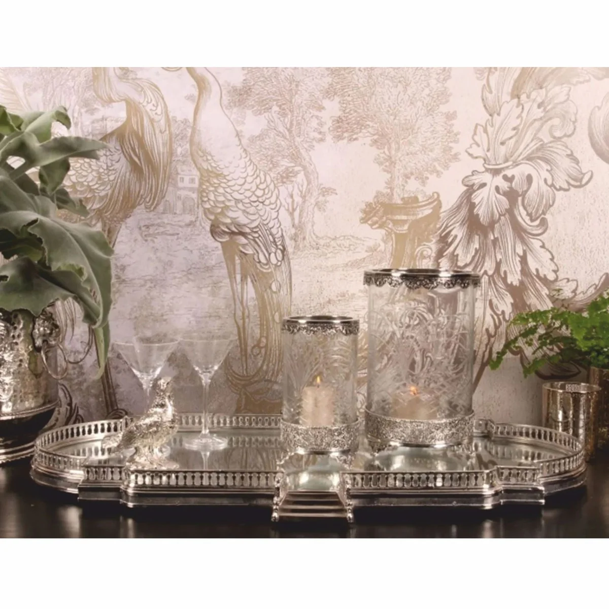 Casa Padrino bandeja barroco plata 57 cm - Accesorios de catering de estilo barroco