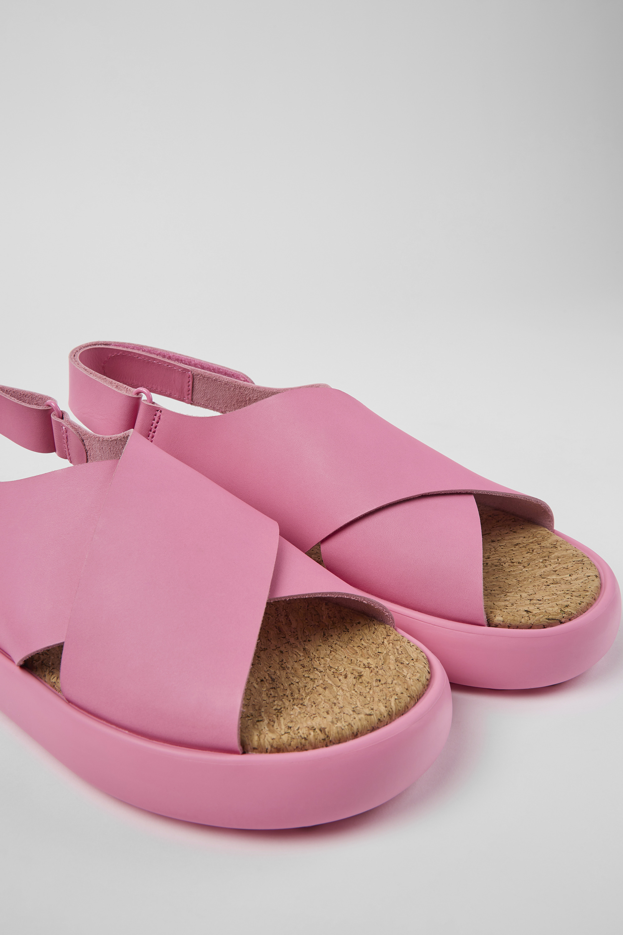 Pelotas Flota - Pink leather sandals for men