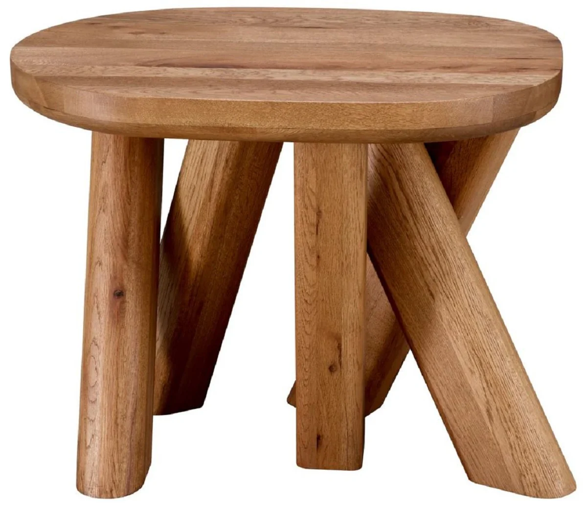 Casa Padrino mesa auxiliar de lujo de madera maciza marr¨®n 65 x 50 x A. 49,5 cm - Mesa auxiliar de madera de roble - Muebles de sal¨®n - Muebles de lujo - Calidad de lujo