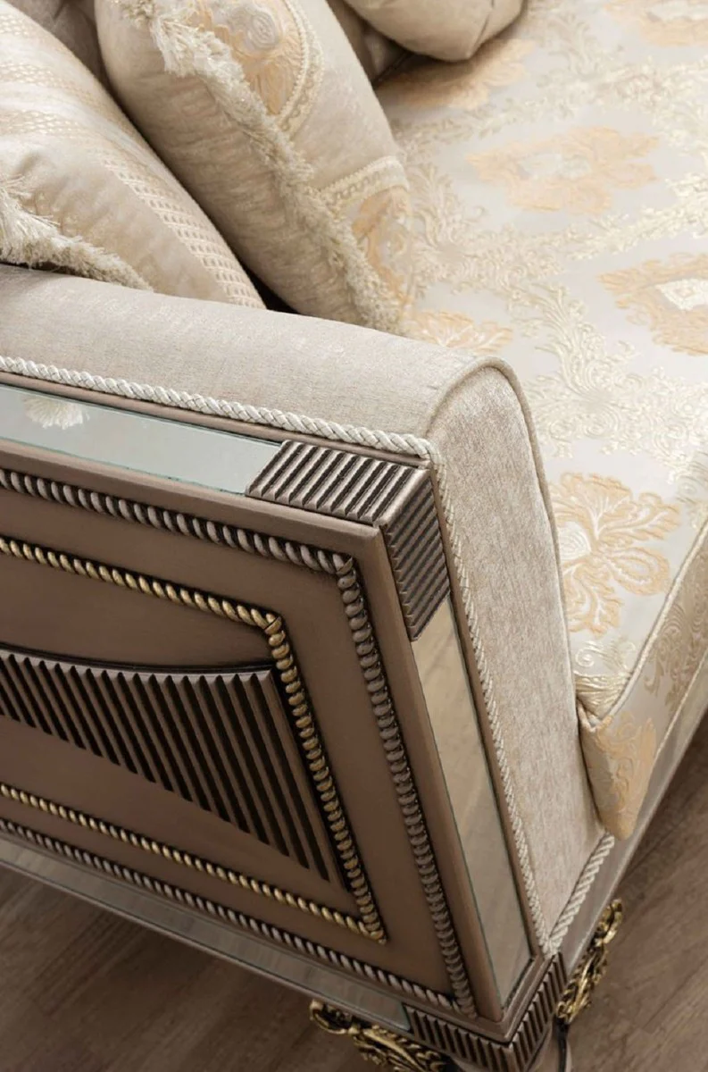 Casa Padrino conjunto de sala de estar barroco de lujo - 2 Sof¨¢s y 2 Sillones y 1 Mesa de Centro - Muebles de sal¨®n y hoteles hechos a mano en estilo barroco - Noble y Magn¨ªfico