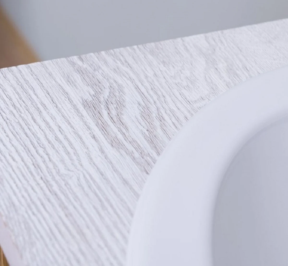 Casa Padrino Conjunto de Baño de Estilo Campestre Marrón / Blanco - 1 Gabinete del Fregadero Doble y 2 Lavabos y 2 Grifos y 1 Espejo de Pared - Muebles de Baño de Madera Maciza en Estilo Campestre