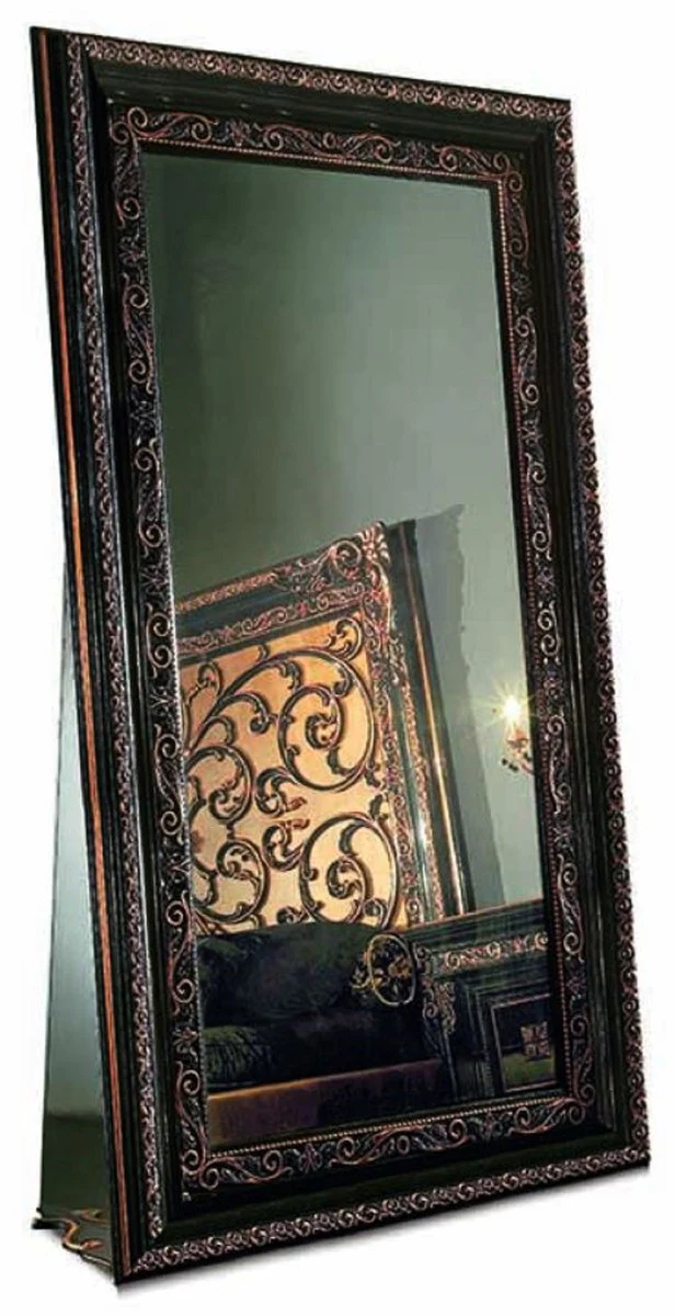 Casa Padrino espejo de pie barroco de lujo negro A. 214 cm - Hecho en Italia