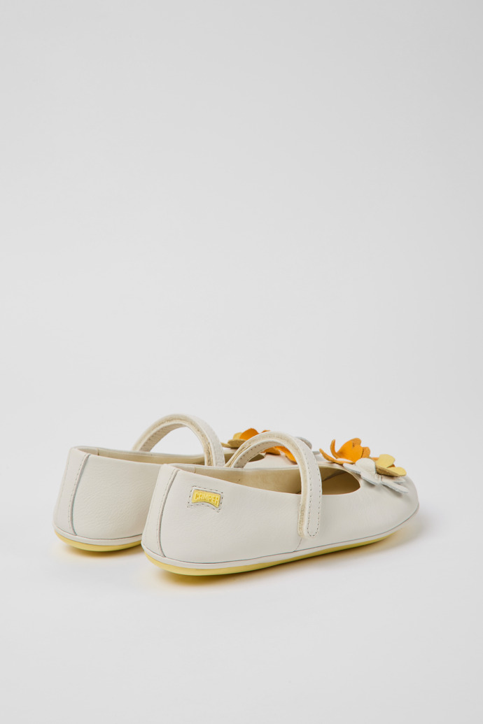 Twins White leather ballerinas for kids