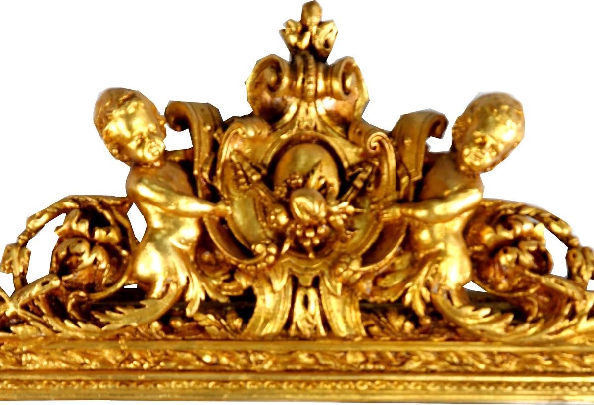 Casa Padrino Baroque Wall Mirror Gold 100 x H. 186 cm - Magn¨ªfico espejo barroco con hermosas decoraciones