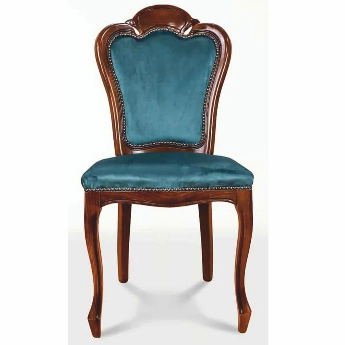 Casa Padrino conjunto de 8 sillas de comedor barrocos de lujo azul / marr¨®n - Muebles barrocos