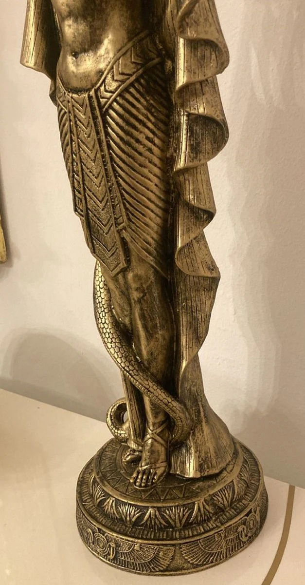 Casa Padrino lámpara de mesa barroco mujer con serpiente cobra oro antiguo A. 74 cm - Magnífica lámpara de escritorio de estilo egipcio - Luces barrocas - Interior barroco - Muebles barrocos