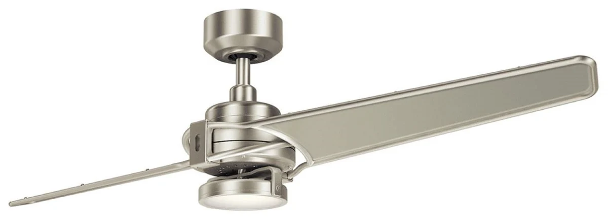 Casa Padrino ventilador de techo de lujo con iluminación LED y control remoto plata / champagne 142 x A. 35 cm - Calidad de Lujo