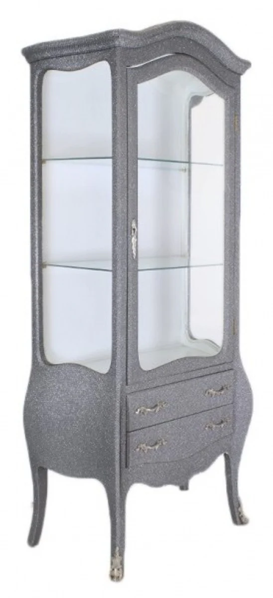 Casa Padrino Baroque showcase black and gray / Glitter Look- display case - cupboard