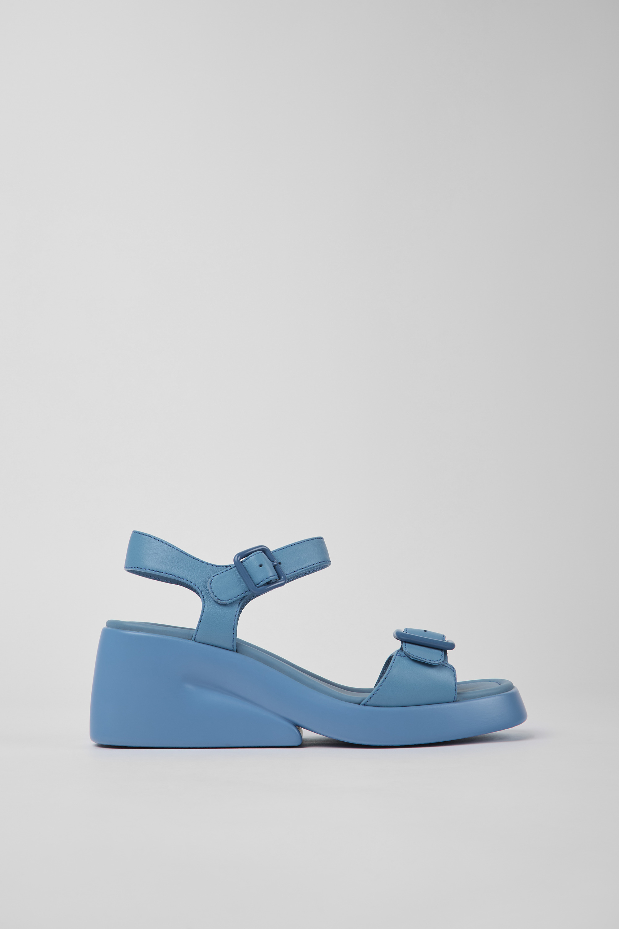 Kaah - Blue leather sandals for women