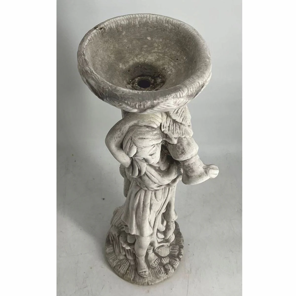 Casa Padrino escultura de decoraci¨®n de jard¨ªn Art Nouveau de hormig¨®n mujer con maceta gris A. 60 cm