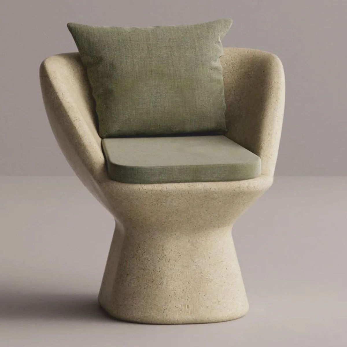 Casa Padrino sill¨®n de lujo crema / verde - Sill¨®n de hormig¨®n resistente a la intemperie