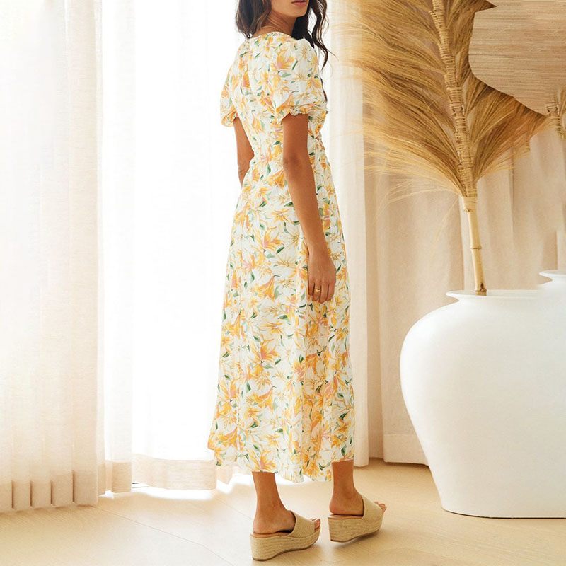 Ladies Summer Fresh Floral Print Dress