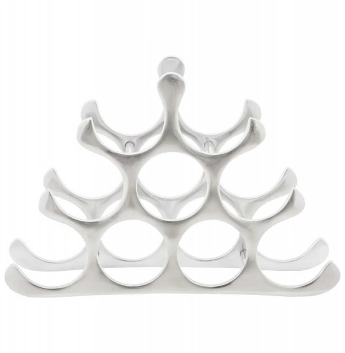 Casa Padrino designer wine rack for 9 bottles of polished aluminum height: 30 cm, width 44 cm, depth: 13 cm - bottle holder, bottle rack